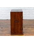 Chinese Qing Dynasty 19th Century Brown Elm Side Cabinet with Bronze Hardware-14. Asian & Chinese Furniture, Art, Antiques, Vintage Home Décor for sale at FEA Home
