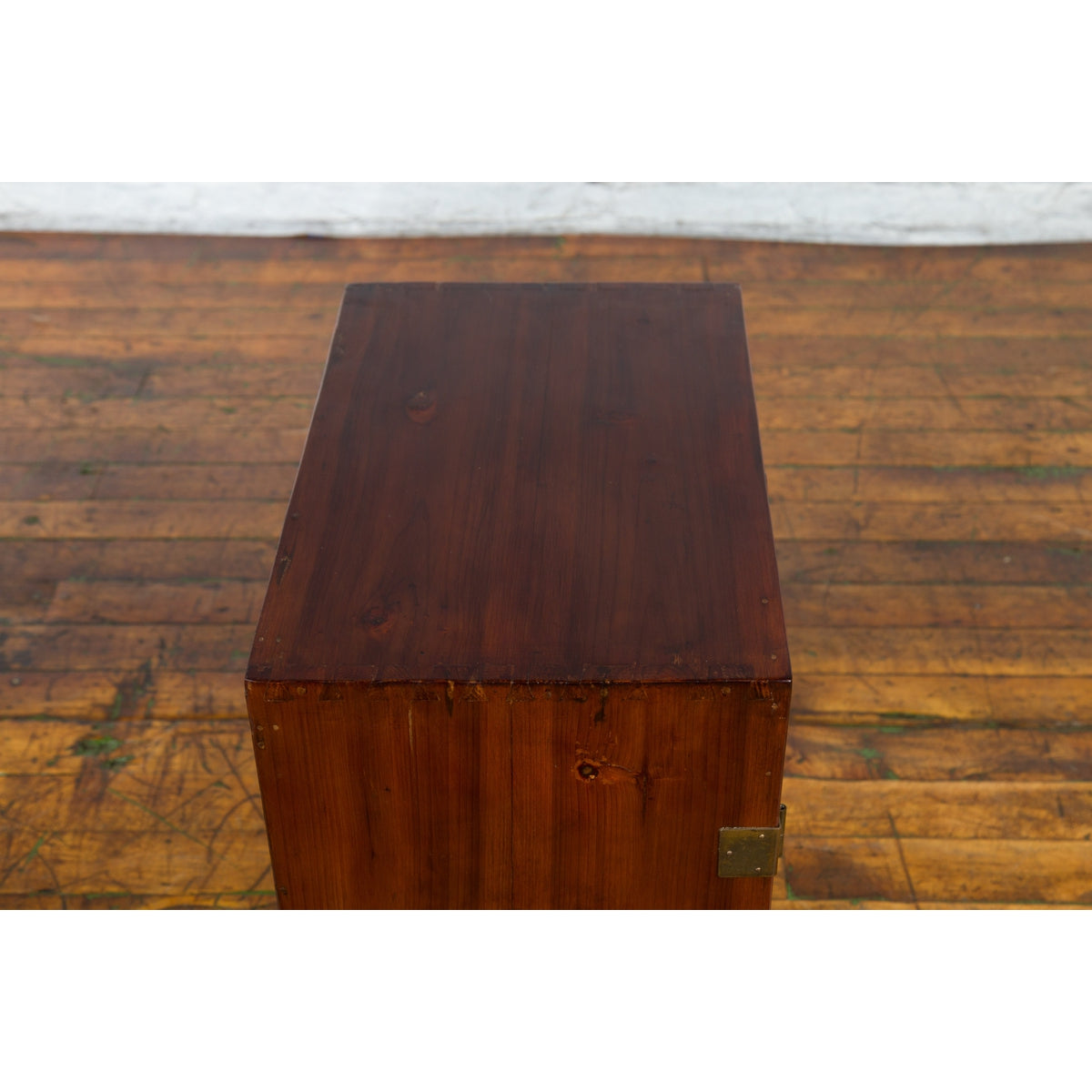Chinese Qing Dynasty 19th Century Brown Elm Side Cabinet with Bronze Hardware-15. Asian & Chinese Furniture, Art, Antiques, Vintage Home Décor for sale at FEA Home