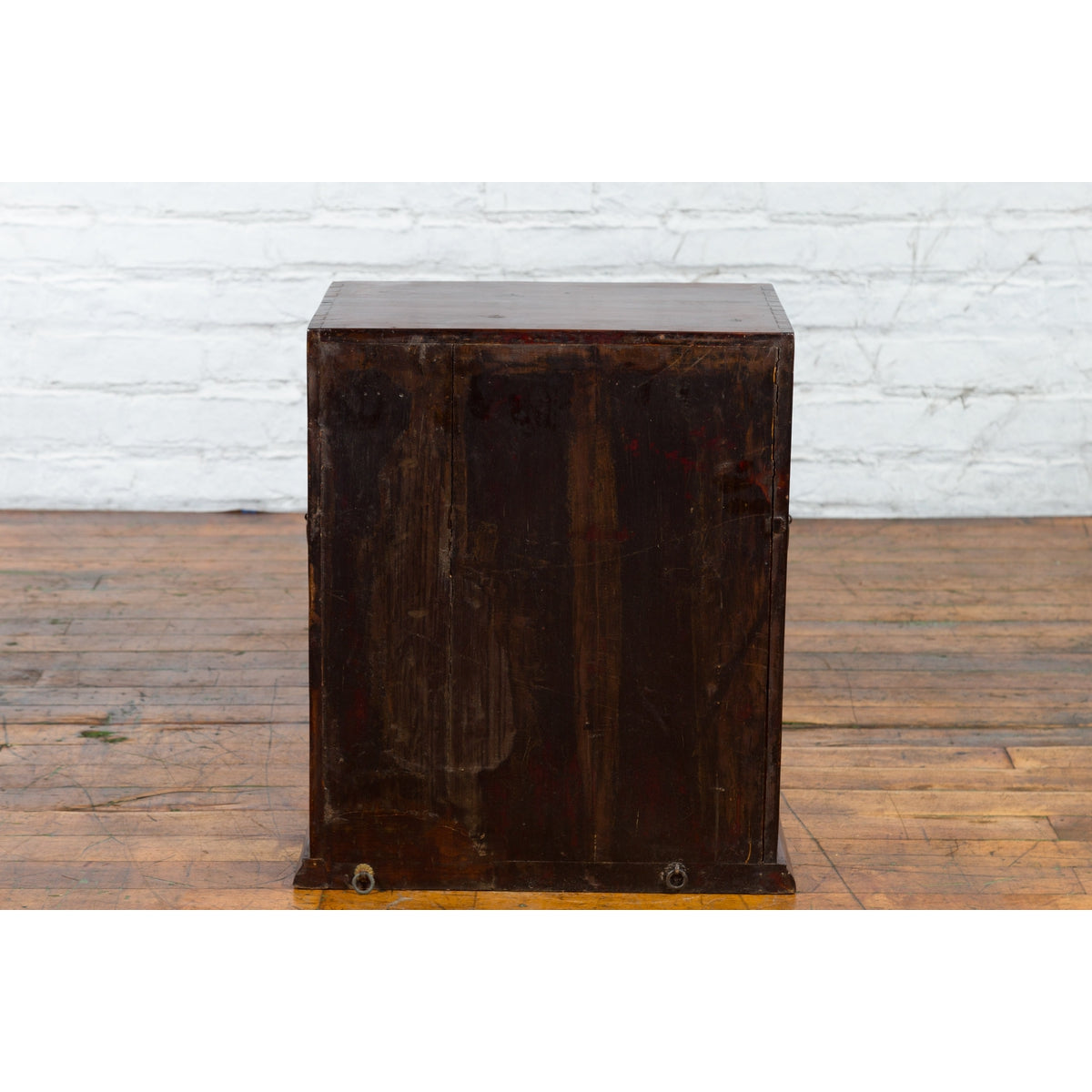 Chinese Qing Dynasty 19th Century Brown Elm Side Cabinet with Bronze Hardware-16. Asian & Chinese Furniture, Art, Antiques, Vintage Home Décor for sale at FEA Home