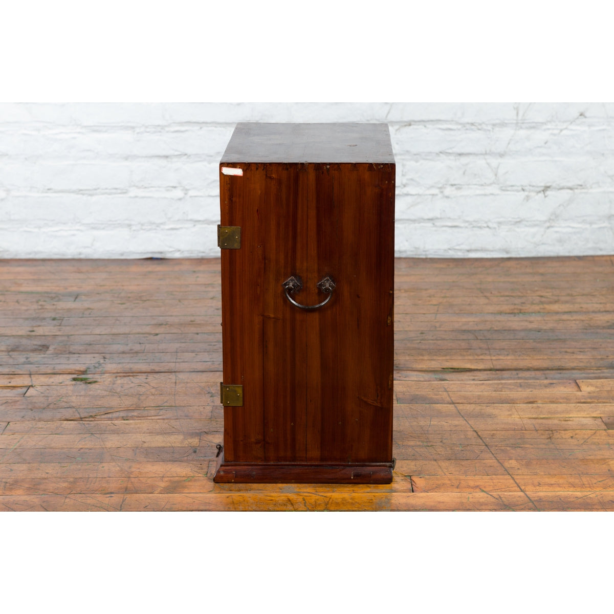 Chinese Qing Dynasty 19th Century Brown Elm Side Cabinet with Bronze Hardware-17. Asian & Chinese Furniture, Art, Antiques, Vintage Home Décor for sale at FEA Home