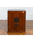 Chinese Qing Dynasty 19th Century Brown Elm Side Cabinet with Bronze Hardware-2. Asian & Chinese Furniture, Art, Antiques, Vintage Home Décor for sale at FEA Home