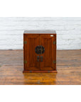 Chinese Qing Dynasty 19th Century Brown Elm Side Cabinet with Bronze Hardware-3. Asian & Chinese Furniture, Art, Antiques, Vintage Home Décor for sale at FEA Home