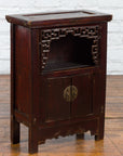 Chinese Qing Dynasty 19th Century Side Cabinet with Fretwork Shelf and Doors-3. Asian & Chinese Furniture, Art, Antiques, Vintage Home Décor for sale at FEA Home