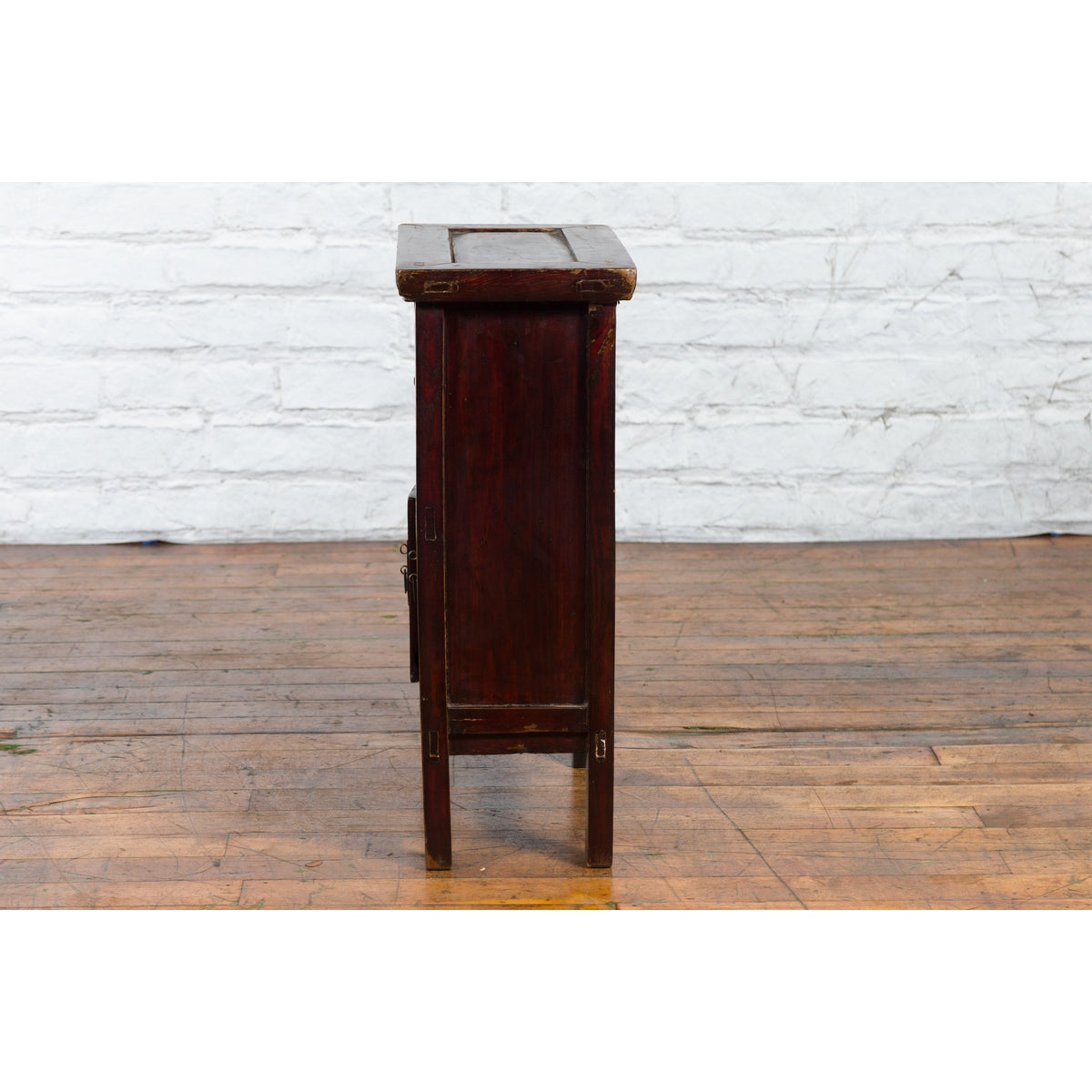 Chinese Qing Dynasty 19th Century Side Cabinet with Fretwork Shelf and Doors-12. Asian & Chinese Furniture, Art, Antiques, Vintage Home Décor for sale at FEA Home