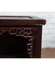 Chinese Qing Dynasty 19th Century Side Cabinet with Fretwork Shelf and Doors-15. Asian & Chinese Furniture, Art, Antiques, Vintage Home Décor for sale at FEA Home