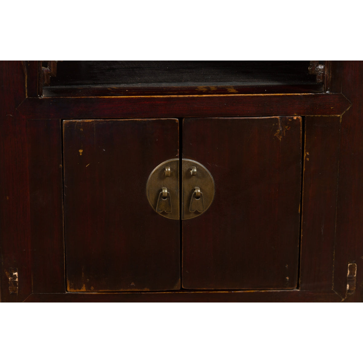 Chinese Qing Dynasty 19th Century Side Cabinet with Fretwork Shelf and Doors-18. Asian & Chinese Furniture, Art, Antiques, Vintage Home Décor for sale at FEA Home