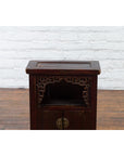 Chinese Qing Dynasty 19th Century Side Cabinet with Fretwork Shelf and Doors-6. Asian & Chinese Furniture, Art, Antiques, Vintage Home Décor for sale at FEA Home