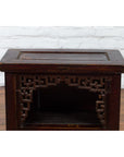 Chinese Qing Dynasty 19th Century Side Cabinet with Fretwork Shelf and Doors-8. Asian & Chinese Furniture, Art, Antiques, Vintage Home Décor for sale at FEA Home