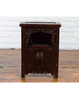 Chinese Qing Dynasty 19th Century Side Cabinet with Fretwork Shelf and Doors-4. Asian & Chinese Furniture, Art, Antiques, Vintage Home Décor for sale at FEA Home