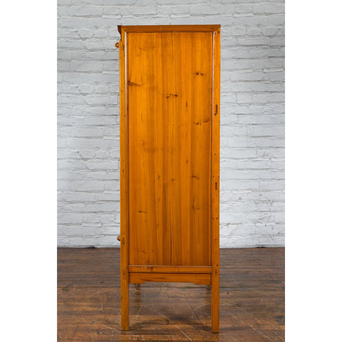 Chinese Qing Dynasty 19th Century Two-Toned Wooden Cabinet with Brass Hardware-17. Asian & Chinese Furniture, Art, Antiques, Vintage Home Décor for sale at FEA Home