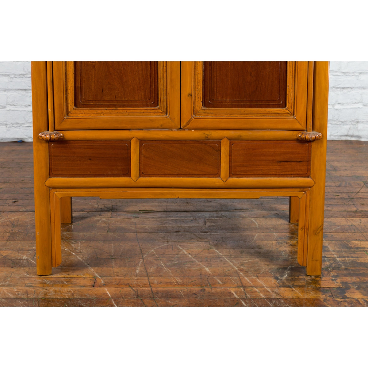 Chinese Qing Dynasty 19th Century Two-Toned Wooden Cabinet with Brass Hardware-11. Asian & Chinese Furniture, Art, Antiques, Vintage Home Décor for sale at FEA Home