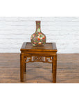 Chinese Qing Dynasty 19th Century Side Table with Rattan Top and Carved Apron-3. Asian & Chinese Furniture, Art, Antiques, Vintage Home Décor for sale at FEA Home