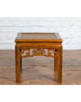 Chinese Qing Dynasty 19th Century Side Table with Rattan Top and Carved Apron-8. Asian & Chinese Furniture, Art, Antiques, Vintage Home Décor for sale at FEA Home