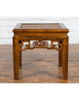 Chinese Qing Dynasty 19th Century Side Table with Rattan Top and Carved Apron-2. Asian & Chinese Furniture, Art, Antiques, Vintage Home Décor for sale at FEA Home