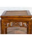 Chinese Qing Dynasty 19th Century Side Table with Rattan Top and Carved Apron-4. Asian & Chinese Furniture, Art, Antiques, Vintage Home Décor for sale at FEA Home