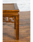 Chinese Qing Dynasty 19th Century Side Table with Rattan Top and Carved Apron-11. Asian & Chinese Furniture, Art, Antiques, Vintage Home Décor for sale at FEA Home