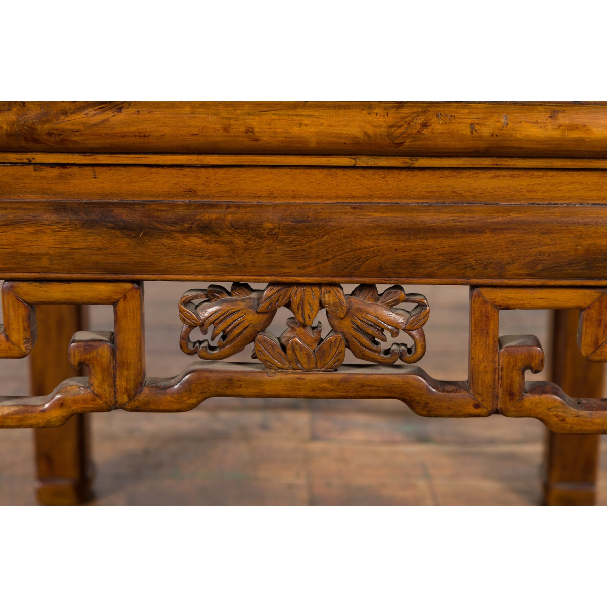 Chinese Qing Dynasty 19th Century Side Table with Rattan Top and Carved Apron-12. Asian & Chinese Furniture, Art, Antiques, Vintage Home Décor for sale at FEA Home