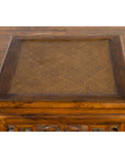 Chinese Qing Dynasty 19th Century Side Table with Rattan Top and Carved Apron-13. Asian & Chinese Furniture, Art, Antiques, Vintage Home Décor for sale at FEA Home