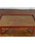 Vintage Burmese Red Lacquered Faux Bamboo Coffee Table with Woven Rattan Top-9. Asian & Chinese Furniture, Art, Antiques, Vintage Home Décor for sale at FEA Home