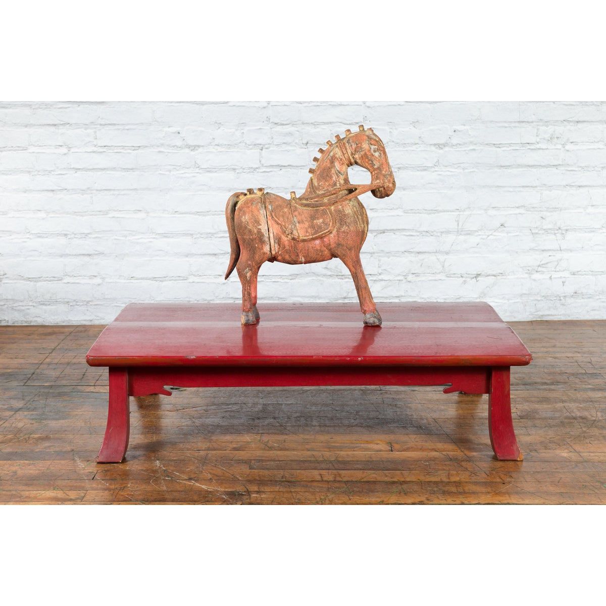 Japanese Taishō Early 20th Century Red Lacquer Coffee Table with Carved Apron-4. Asian & Chinese Furniture, Art, Antiques, Vintage Home Décor for sale at FEA Home