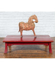 Japanese Taishō Early 20th Century Red Lacquer Coffee Table with Carved Apron-4. Asian & Chinese Furniture, Art, Antiques, Vintage Home Décor for sale at FEA Home