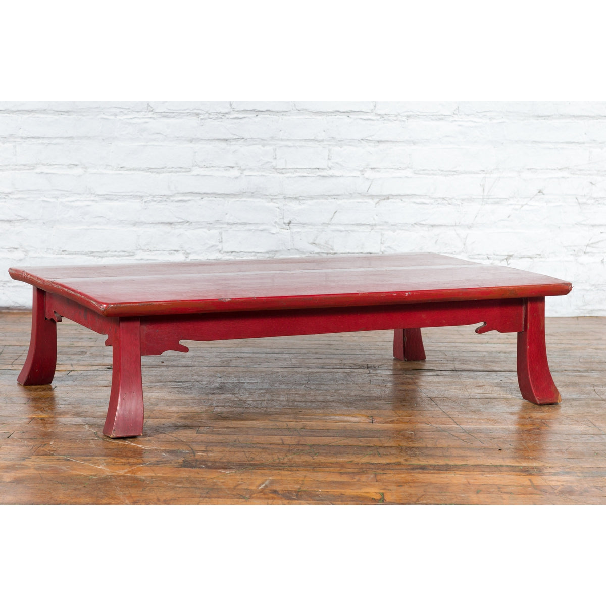 Japanese Taishō Early 20th Century Red Lacquer Coffee Table with Carved Apron-11. Asian & Chinese Furniture, Art, Antiques, Vintage Home Décor for sale at FEA Home