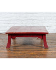 Japanese Taishō Early 20th Century Red Lacquer Coffee Table with Carved Apron-12. Asian & Chinese Furniture, Art, Antiques, Vintage Home Décor for sale at FEA Home