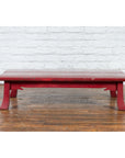 Japanese Taishō Early 20th Century Red Lacquer Coffee Table with Carved Apron-13. Asian & Chinese Furniture, Art, Antiques, Vintage Home Décor for sale at FEA Home
