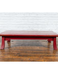 Japanese Taishō Early 20th Century Red Lacquer Coffee Table with Carved Apron-2. Asian & Chinese Furniture, Art, Antiques, Vintage Home Décor for sale at FEA Home