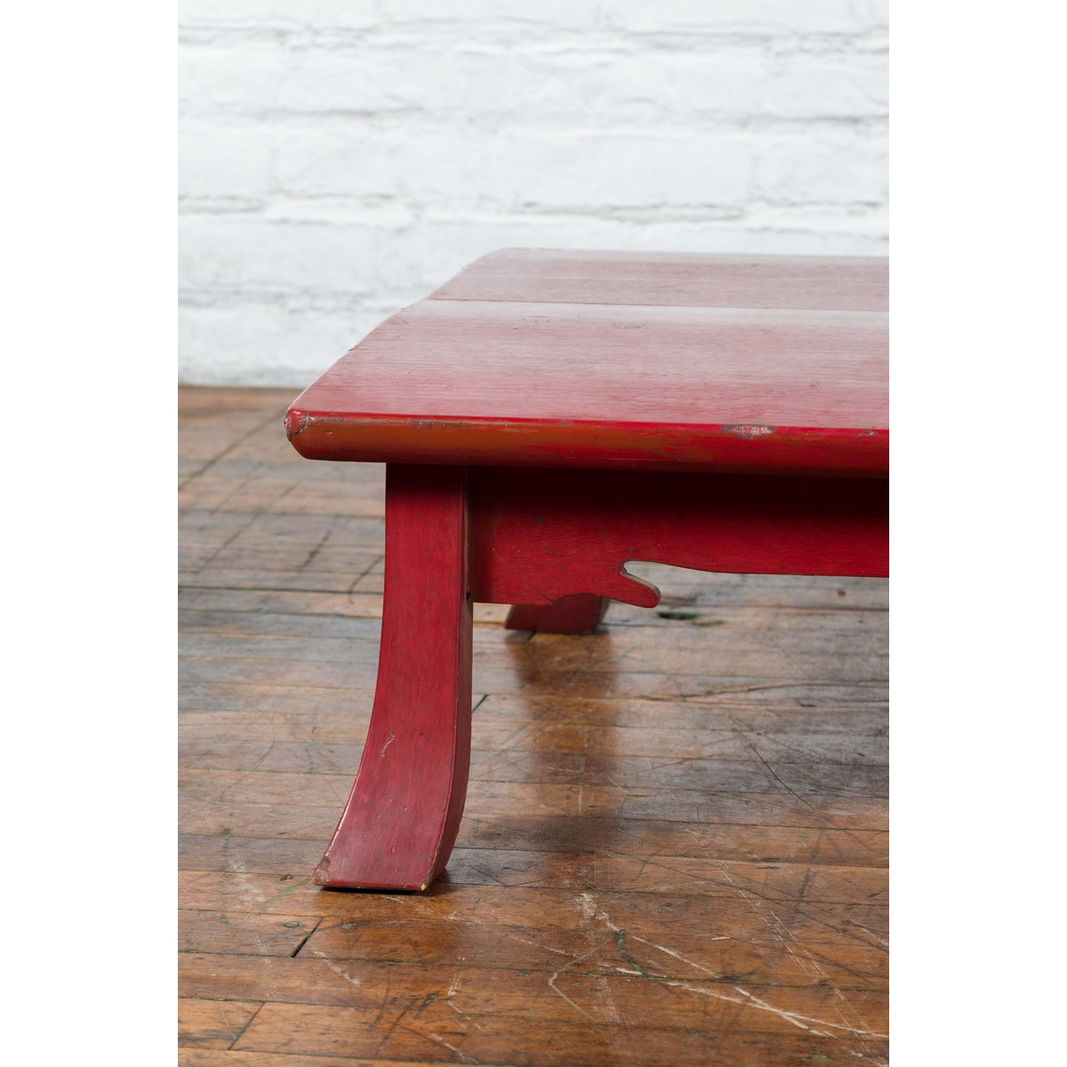 Japanese Taishō Early 20th Century Red Lacquer Coffee Table with Carved Apron-5. Asian & Chinese Furniture, Art, Antiques, Vintage Home Décor for sale at FEA Home