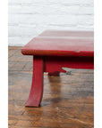 Japanese Taishō Early 20th Century Red Lacquer Coffee Table with Carved Apron-5. Asian & Chinese Furniture, Art, Antiques, Vintage Home Décor for sale at FEA Home
