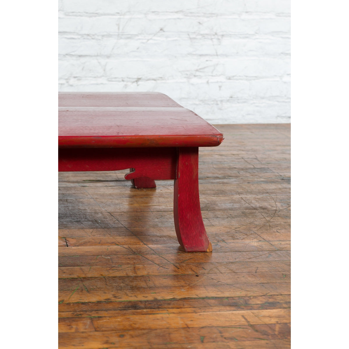 Japanese Taishō Early 20th Century Red Lacquer Coffee Table with Carved Apron-6. Asian & Chinese Furniture, Art, Antiques, Vintage Home Décor for sale at FEA Home