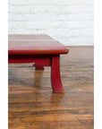 Japanese Taishō Early 20th Century Red Lacquer Coffee Table with Carved Apron-6. Asian & Chinese Furniture, Art, Antiques, Vintage Home Décor for sale at FEA Home