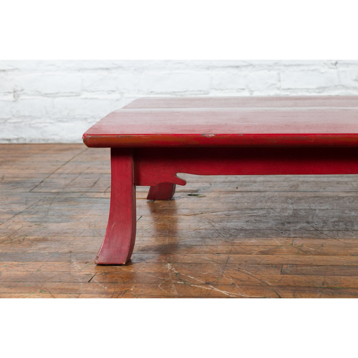 Japanese Taishō Early 20th Century Red Lacquer Coffee Table with Carved Apron-7. Asian & Chinese Furniture, Art, Antiques, Vintage Home Décor for sale at FEA Home