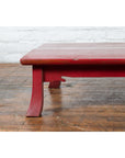 Japanese Taishō Early 20th Century Red Lacquer Coffee Table with Carved Apron-7. Asian & Chinese Furniture, Art, Antiques, Vintage Home Décor for sale at FEA Home