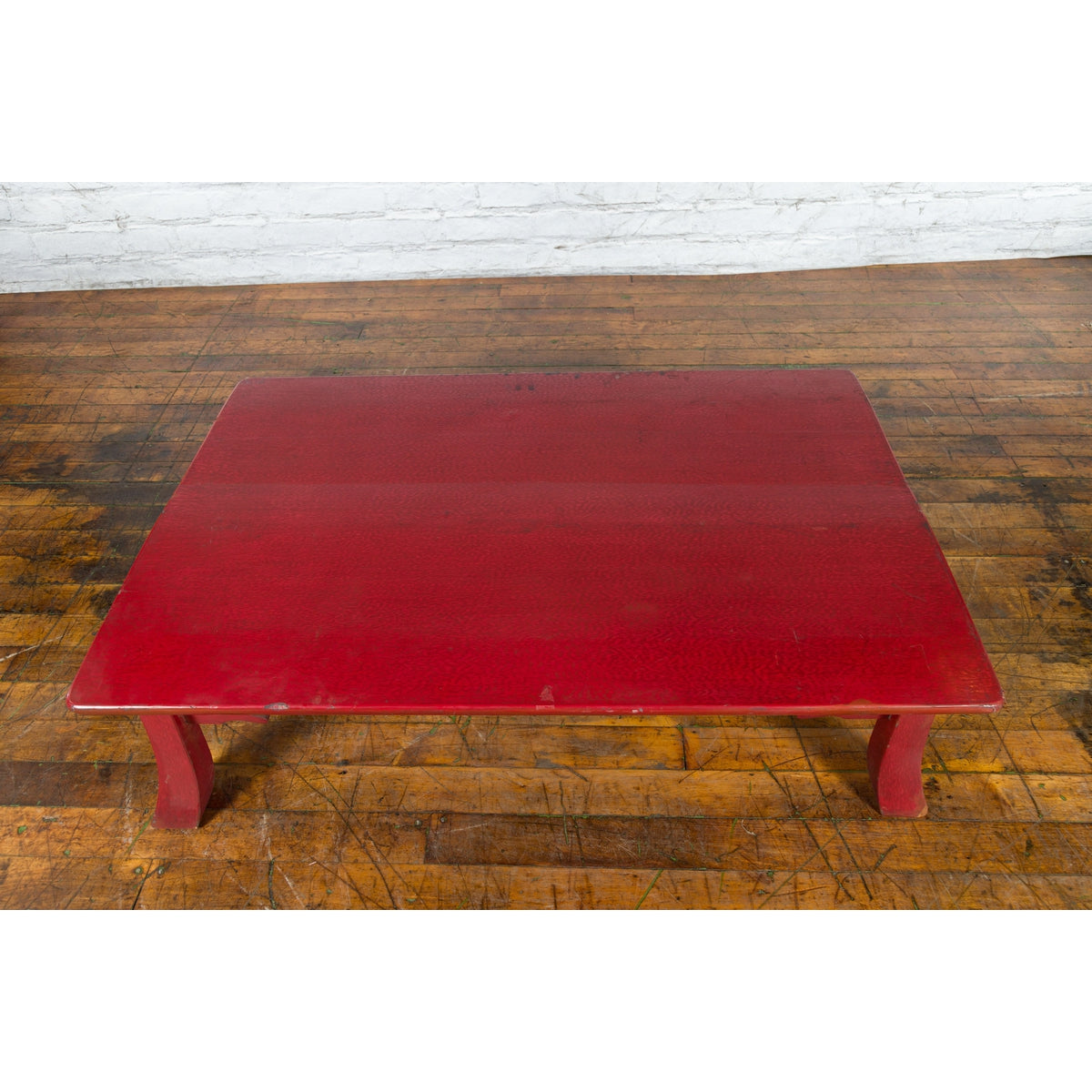 Japanese Taishō Early 20th Century Red Lacquer Coffee Table with Carved Apron-8. Asian & Chinese Furniture, Art, Antiques, Vintage Home Décor for sale at FEA Home