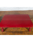 Japanese Taishō Early 20th Century Red Lacquer Coffee Table with Carved Apron-8. Asian & Chinese Furniture, Art, Antiques, Vintage Home Décor for sale at FEA Home