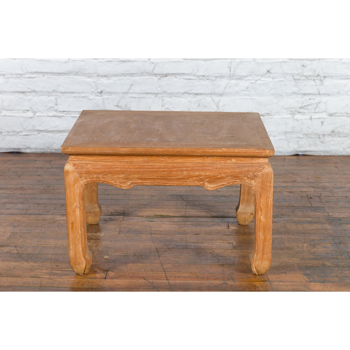 Vintage Thai Ming Style Low Drinks Table with Horsefoot Feet and Natural Patina-4. Asian & Chinese Furniture, Art, Antiques, Vintage Home Décor for sale at FEA Home