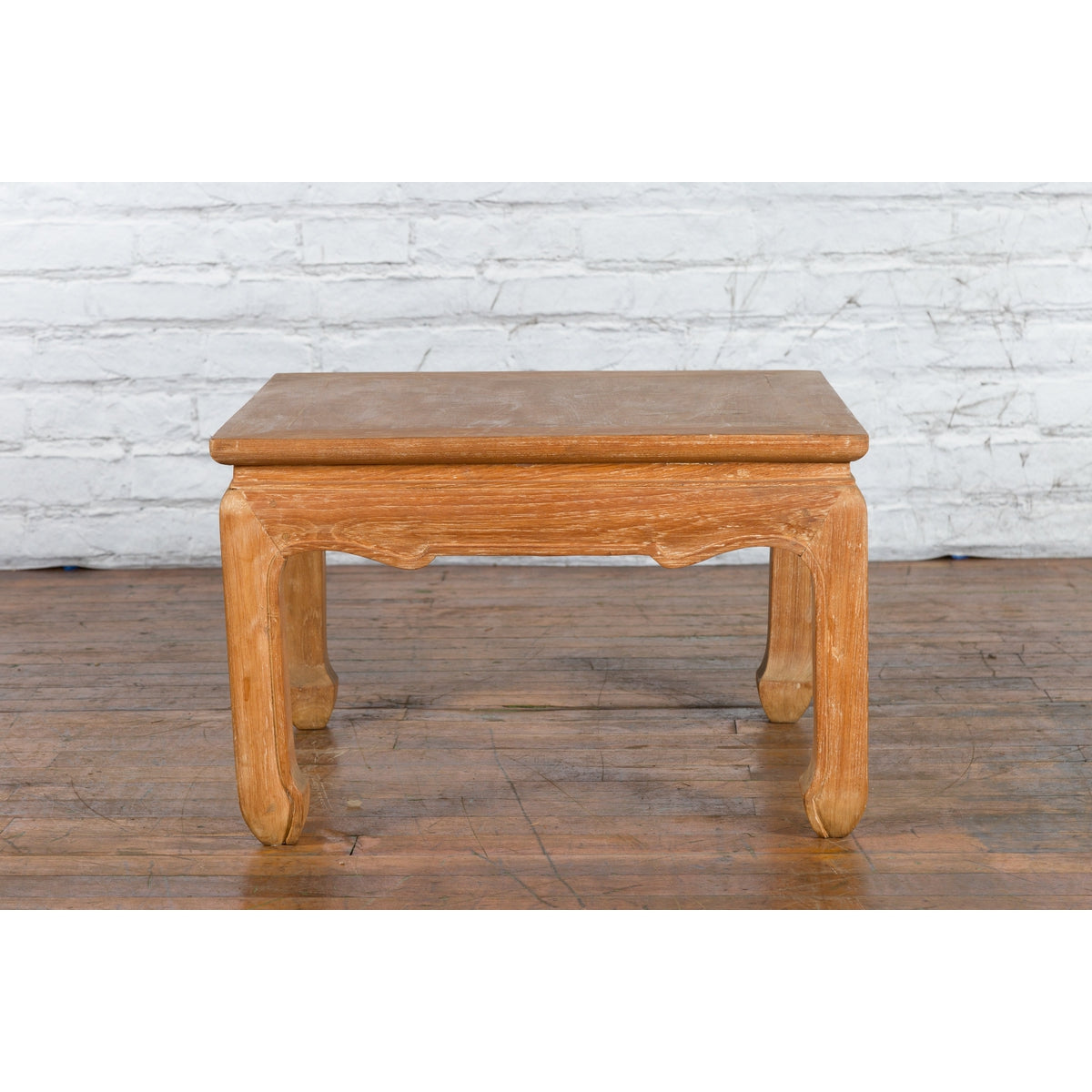 Vintage Thai Ming Style Low Drinks Table with Horsefoot Feet and Natural Patina-5. Asian & Chinese Furniture, Art, Antiques, Vintage Home Décor for sale at FEA Home