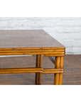 Chinese Early 20th Century Light Brown Low Side Table with Humpback Stretchers-6. Asian & Chinese Furniture, Art, Antiques, Vintage Home Décor for sale at FEA Home