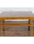 Chinese Early 20th Century Light Brown Low Side Table with Humpback Stretchers-9. Asian & Chinese Furniture, Art, Antiques, Vintage Home Décor for sale at FEA Home