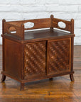 Javanese Vintage Side Cabinet with Latticed Bamboo Sliding Doors and Gallery-4. Asian & Chinese Furniture, Art, Antiques, Vintage Home Décor for sale at FEA Home