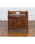 Javanese Vintage Side Cabinet with Latticed Bamboo Sliding Doors and Gallery-3. Asian & Chinese Furniture, Art, Antiques, Vintage Home Décor for sale at FEA Home