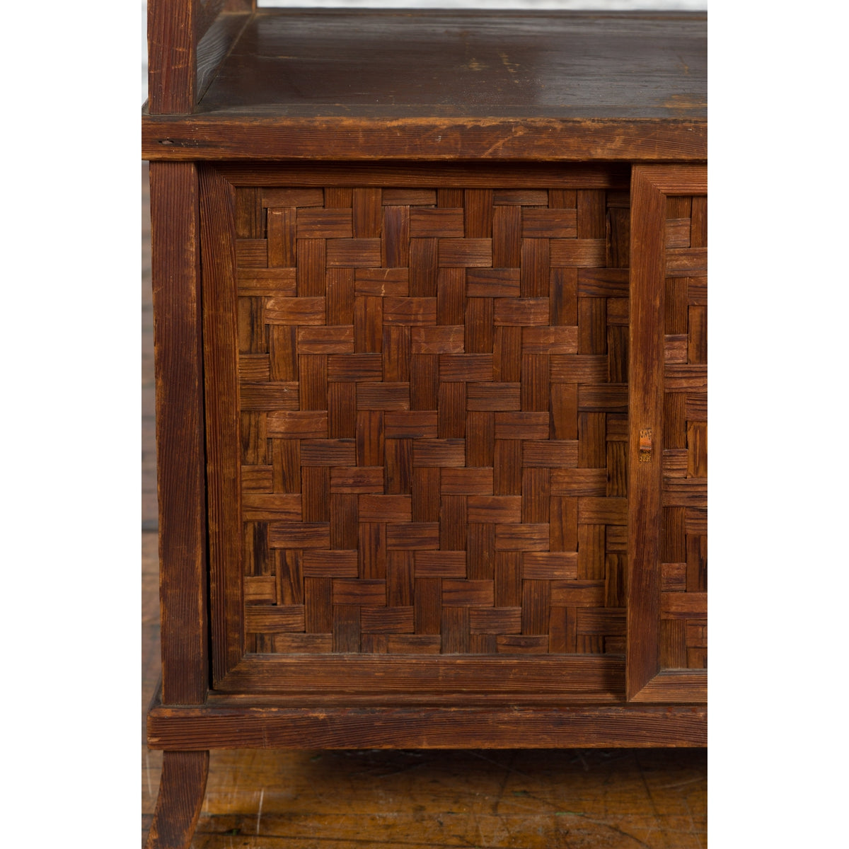 Javanese Vintage Side Cabinet with Latticed Bamboo Sliding Doors and Gallery-11. Asian & Chinese Furniture, Art, Antiques, Vintage Home Décor for sale at FEA Home