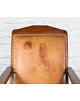 Dutch Colonial Early 20th Century Plantation Lounge Chair with Brown Leather-6. Asian & Chinese Furniture, Art, Antiques, Vintage Home Décor for sale at FEA Home