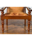 Dutch Colonial Early 20th Century Plantation Lounge Chair with Brown Leather-7. Asian & Chinese Furniture, Art, Antiques, Vintage Home Décor for sale at FEA Home