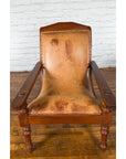 Dutch Colonial Early 20th Century Plantation Lounge Chair with Brown Leather-8. Asian & Chinese Furniture, Art, Antiques, Vintage Home Décor for sale at FEA Home
