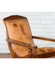 Dutch Colonial Early 20th Century Plantation Lounge Chair with Brown Leather-9. Asian & Chinese Furniture, Art, Antiques, Vintage Home Décor for sale at FEA Home