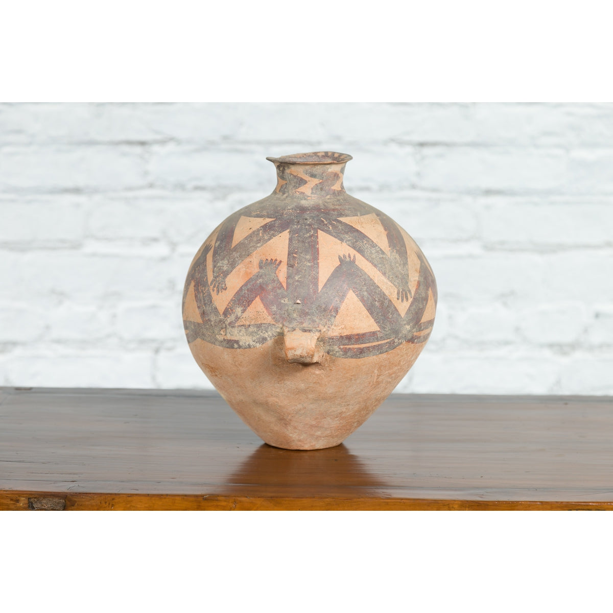 Chinese Neolithic Period 4000 BC Terracotta Storage Jar with Geometric Décor-5. Asian & Chinese Furniture, Art, Antiques, Vintage Home Décor for sale at FEA Home