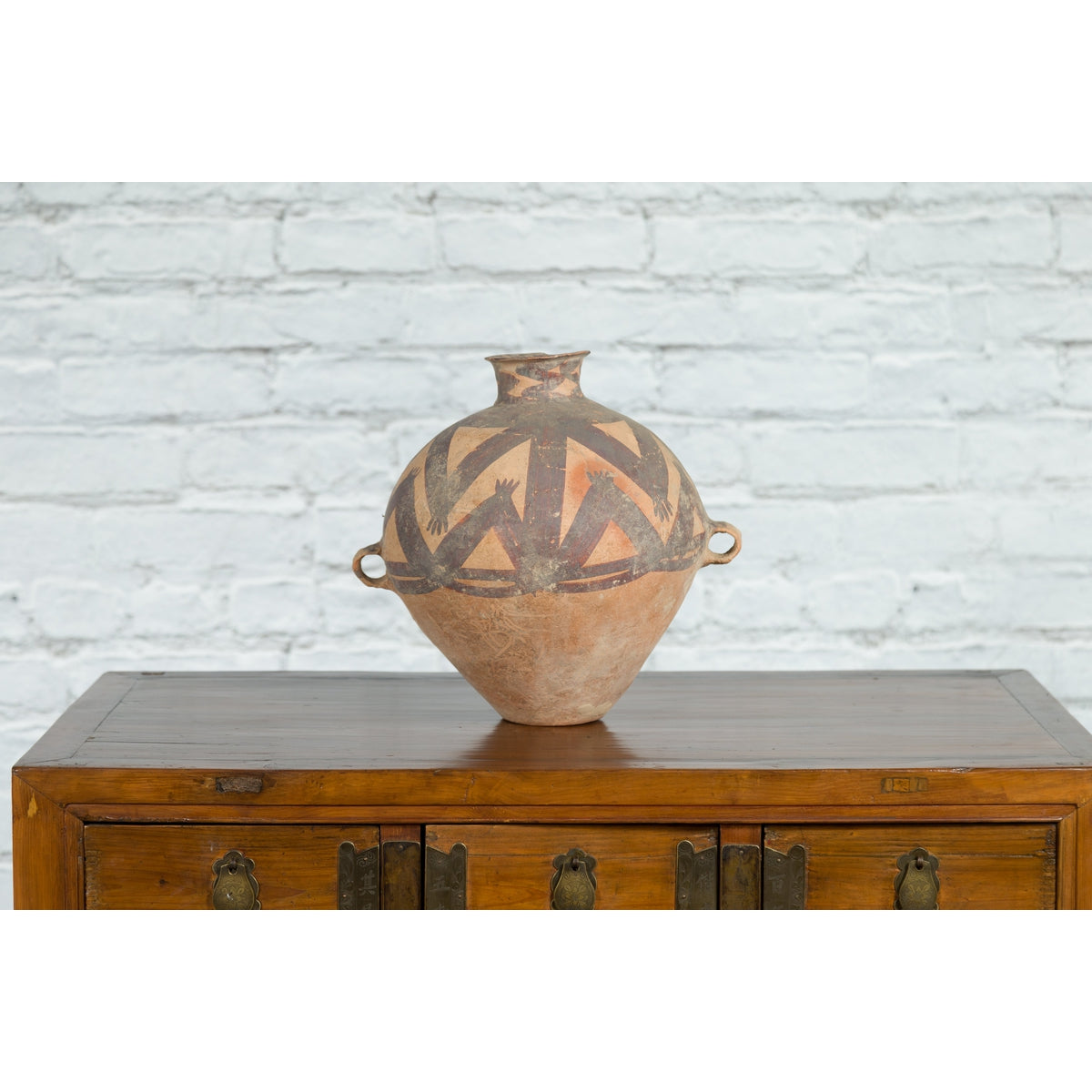 Chinese Neolithic Period 4000 BC Terracotta Storage Jar with Geometric Décor-4. Asian & Chinese Furniture, Art, Antiques, Vintage Home Décor for sale at FEA Home